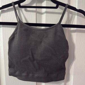 Zenana Outfitters Dark Gray Ribbed Bralette